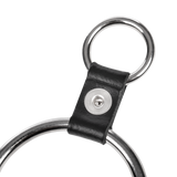 Rimba Bondage Play - Penisring met bevestigingsringen - Zilver & Zwart