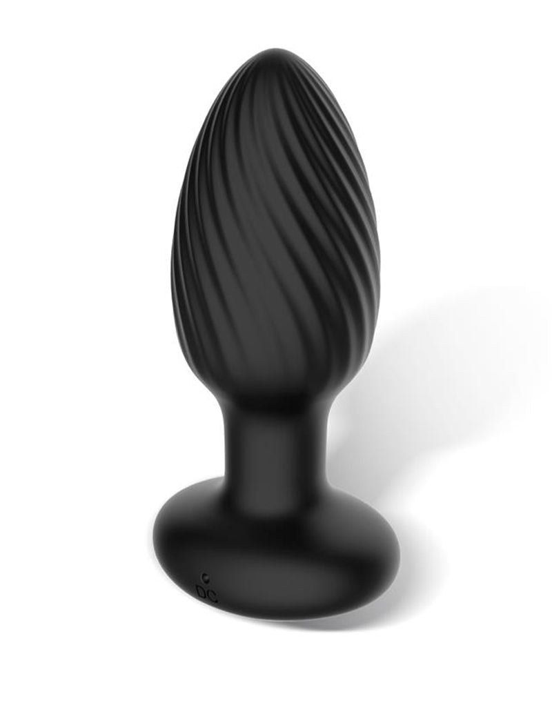 IY - Drago - Buttplug Vibratie, 360° Twister Beweging met Afstandsbediening - Zwart