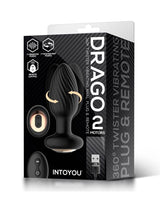 IY - Drago - Buttplug Vibratie, 360° Twister Beweging met Afstandsbediening - Zwart