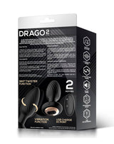 IY - Drago - Buttplug Vibratie, 360° Twister Beweging met Afstandsbediening - Zwart