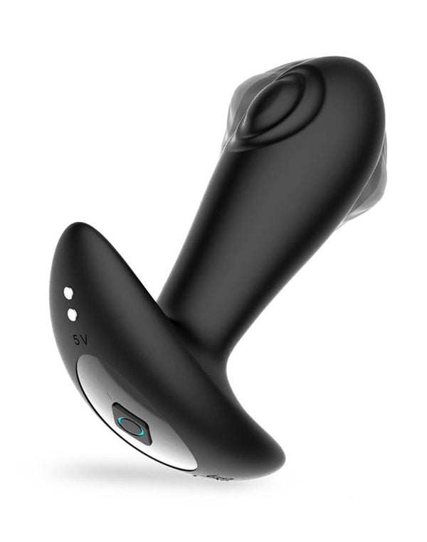 IY - Milton - Anale plug met dubbele klopfunctie en afstandsbediening - Zwart