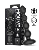 IY - Mouve - Buttplug met golven en vibratie met afstandsbediening, 2 motoren - Zwart