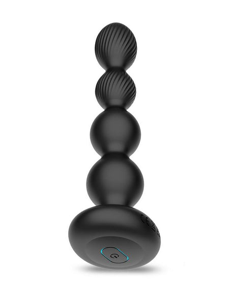 IY - Mouve - Buttplug met golven en vibratie met afstandsbediening, 2 motoren - Zwart