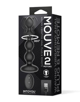 IY - Mouve - Buttplug met golven en vibratie met afstandsbediening, 2 motoren - Zwart