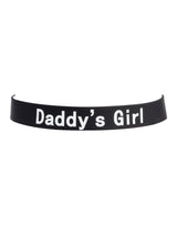 Rimba Latex Play - Halsband met opschrift 'Daddy's Girl' - Zwart & Wit