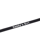 Rimba Latex Play - Halsband met opschrift 'Daddy's Girl' - Zwart & Wit