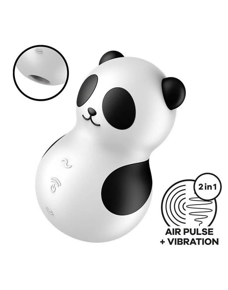 Satisfyer - Pocket Panda - Dubbele Air Pulse Vibrator - Zwart/Wit