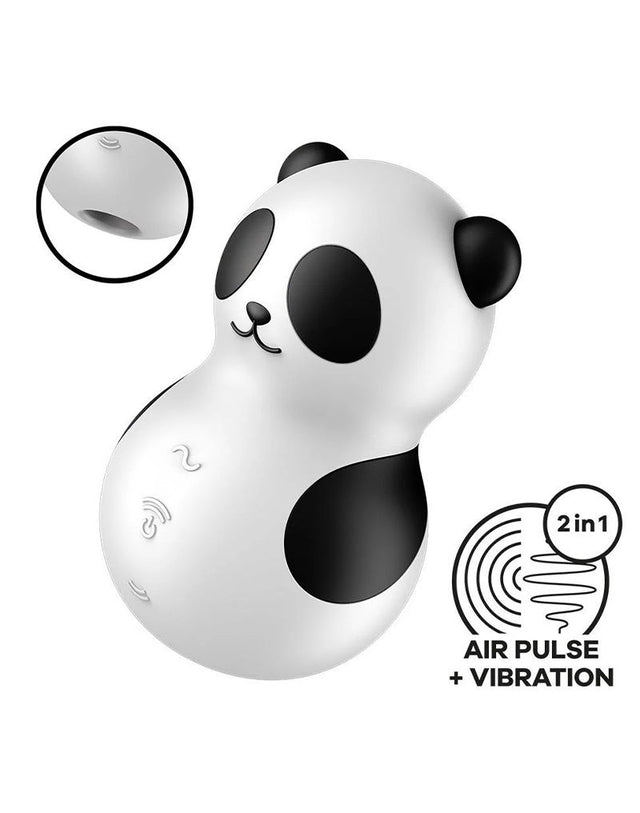 Satisfyer - Pocket Panda - Dubbele Air Pulse Vibrator - Zwart/Wit