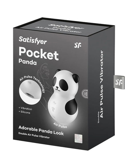 Satisfyer - Pocket Panda - Dubbele Air Pulse Vibrator - Zwart/Wit
