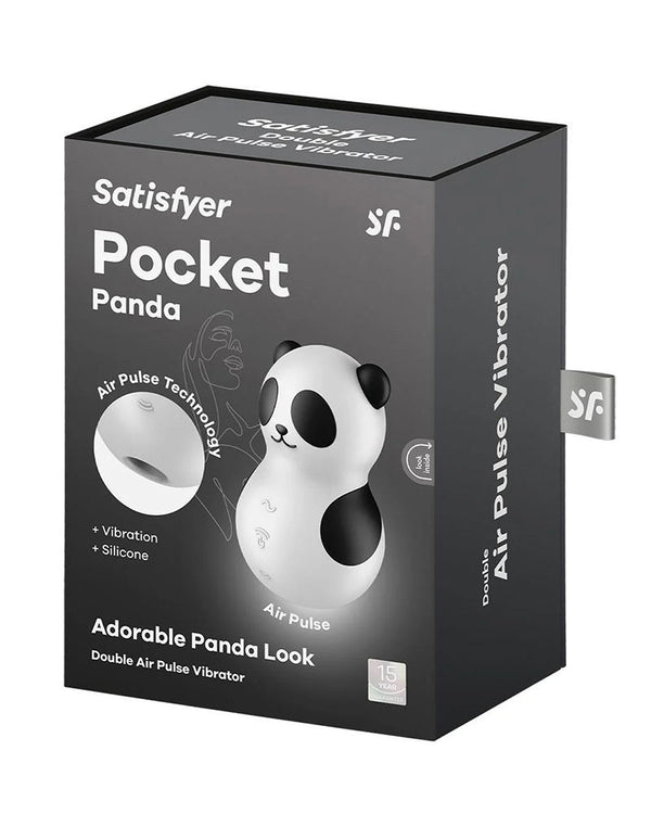Satisfyer - Pocket Panda - Dubbele Air Pulse Vibrator - Zwart/Wit