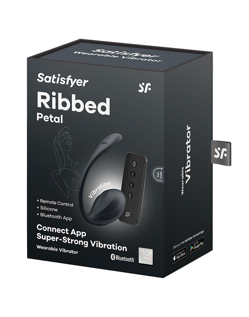 Satisfyer - Ribbed Petal - Draagbare Vibrator (met app-bediening) - Zwart