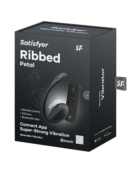 Satisfyer - Ribbed Petal - Draagbare Vibrator (met app-bediening) - Zwart