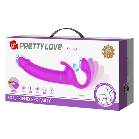 Pretty Love - Zanini - Vibrerende Strapless Strap-On - Paars