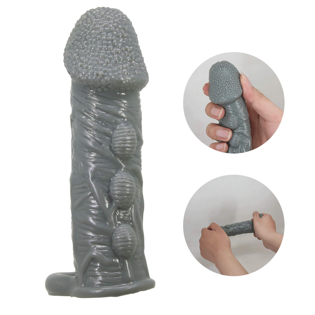 Pretty Love - Faylen - Realistische Penis Sleeve - Donkergrijs