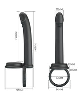 Pretty Love - Moses - Cock en Ball Ring Dildo - Zwart