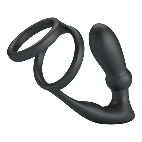 Pretty Love - Emoni - Cock Ring met Butt Plug - Zwart