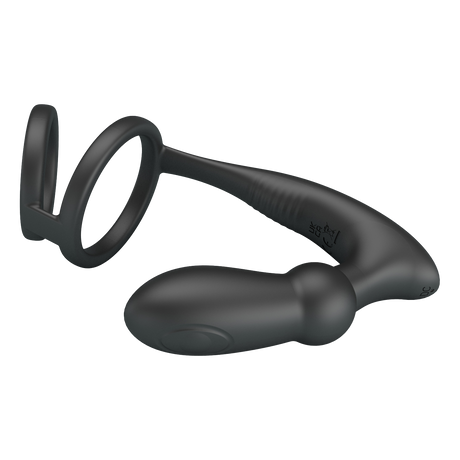 Pretty Love - Emoni - Cock Ring met Butt Plug - Zwart