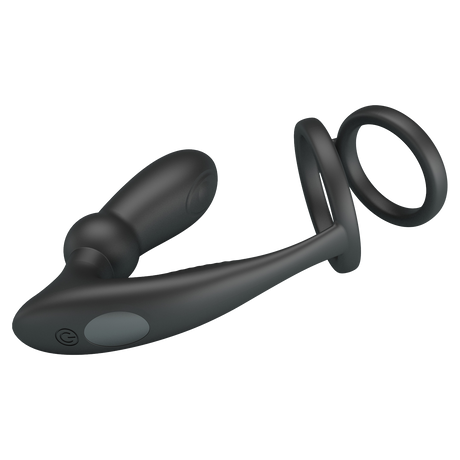 Pretty Love - Emoni - Cock Ring met Butt Plug - Zwart