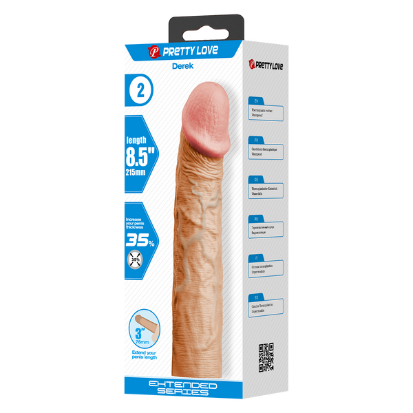 Pretty Love - Derek - Realistische Penis Sleeve - 215mm - Nude
