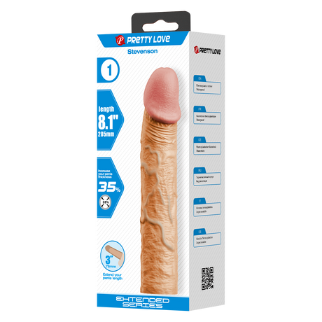 Pretty Love - Stevenson - Realistische Penis Sleeve - 205mm - Nude