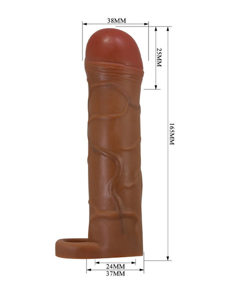 Pretty Love - Bunion - Cock Ring met verlengde Penis Sleeve - 25mm - Bruin