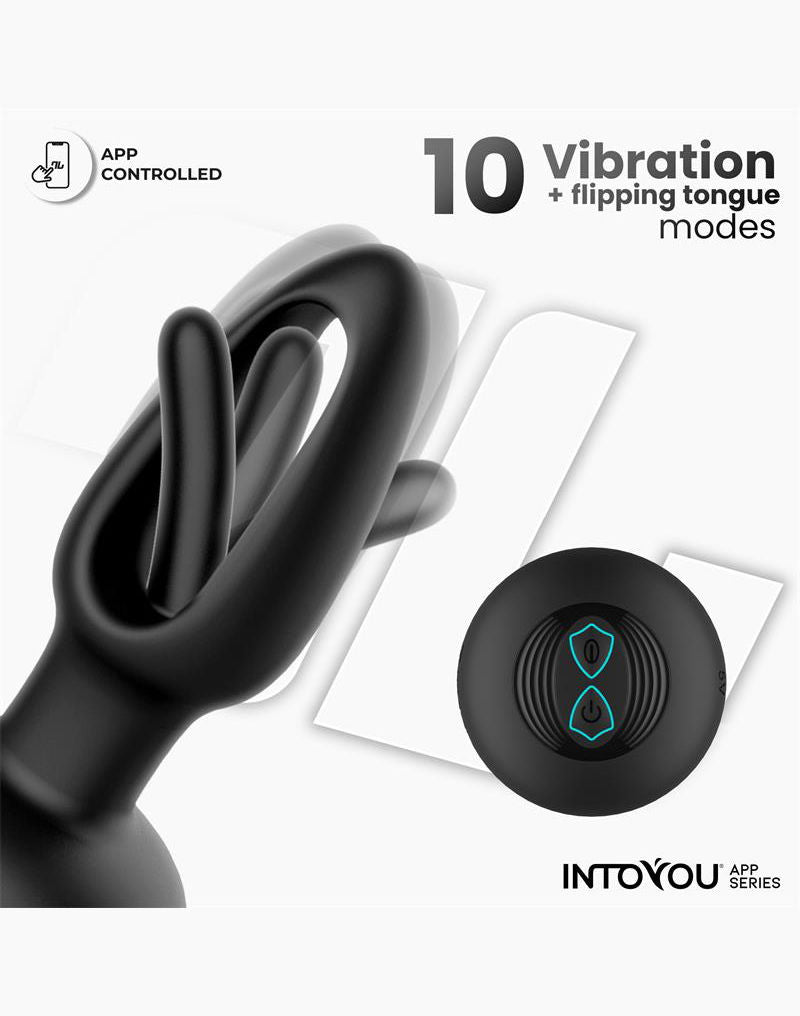 IY - Zack - Anale plug met bewegende tong (met app-bediening) - Zwart