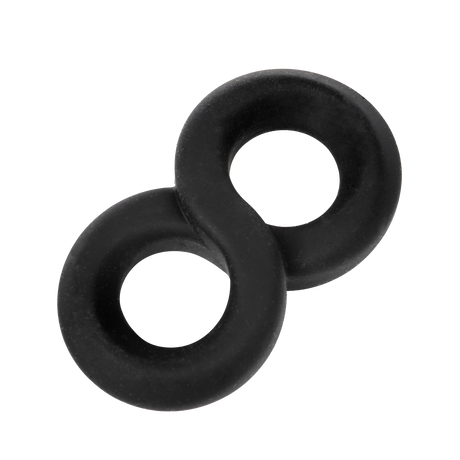 Rimba Bondage Play - Siliconen 8-vormige ring - Zwart