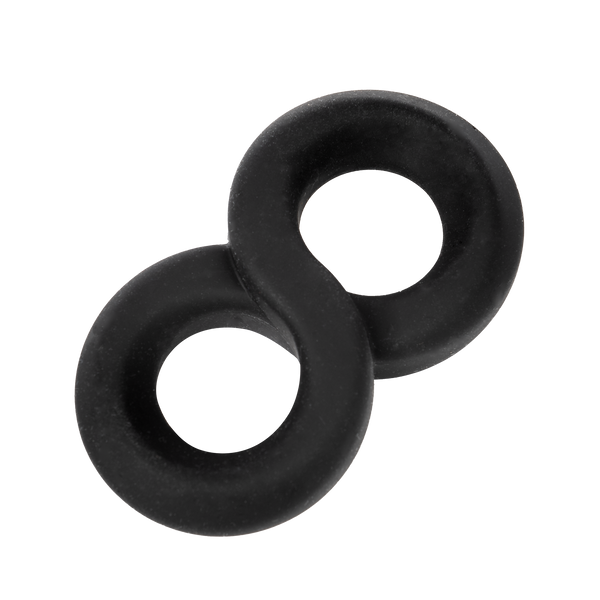 Rimba Bondage Play - Siliconen 8-vormige ring - Zwart