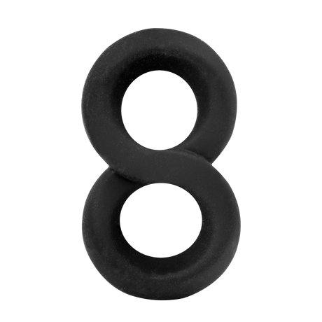 Rimba Bondage Play - Siliconen 8-vormige ring - Zwart