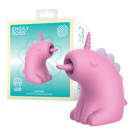 ER - Cupcake Unicorn - 360° Roterende Tong Massage - Roze