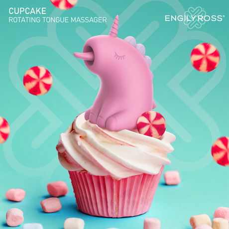 ER - Cupcake Unicorn - 360° Roterende Tong Massage - Roze