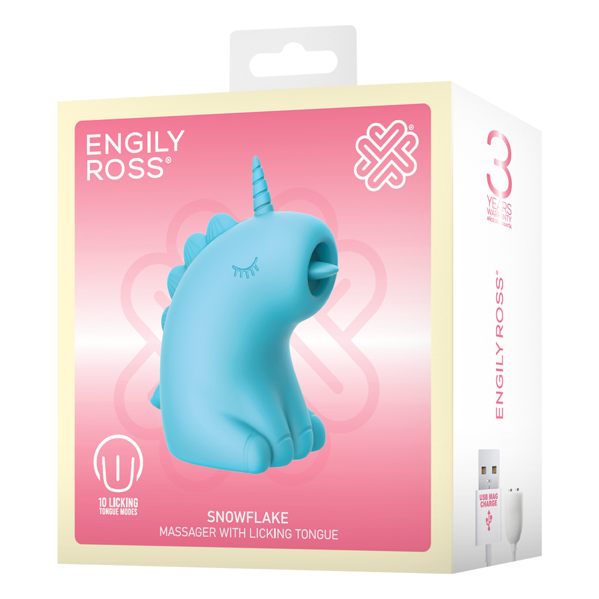 ER - Snowflake Unicorn - Massager met Likkende Tong - Blauw