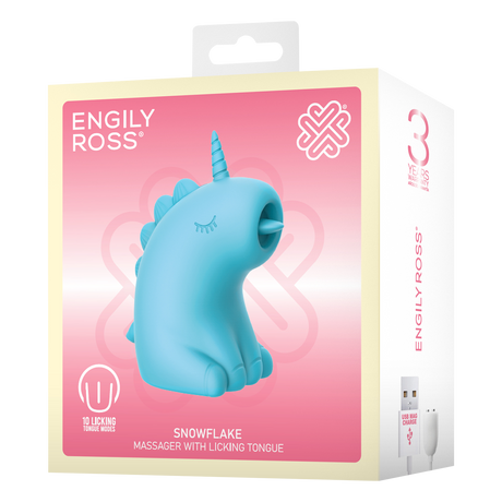 ER - Snowflake Unicorn - Massager met Likkende Tong - Blauw