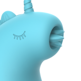 ER - Snowflake Unicorn - Massager met Likkende Tong - Blauw