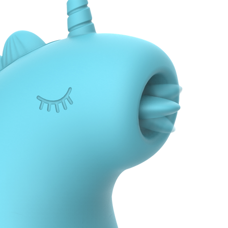 ER - Snowflake Unicorn - Massager met Likkende Tong - Blauw