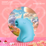 ER - Snowflake Unicorn - Massager met Likkende Tong - Blauw