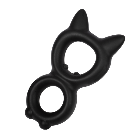 Rimba Bondage Play - Siliconen Kitty 8-vormige Ring - Zwart