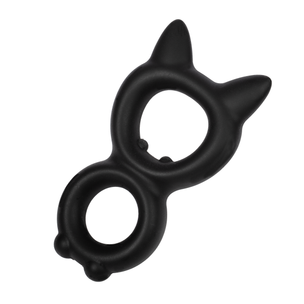 Rimba Bondage Play - Siliconen Kitty 8-vormige Ring - Zwart