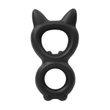 Rimba Bondage Play - Siliconen Kitty 8-vormige Ring - Zwart