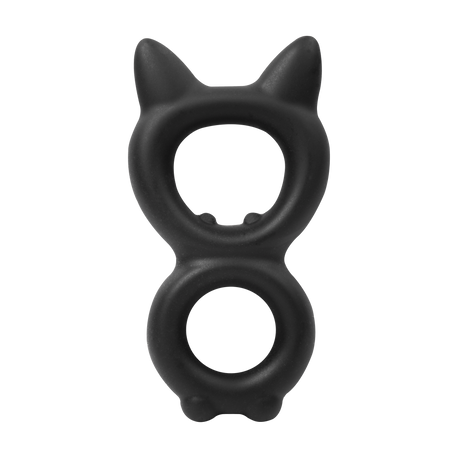 Rimba Bondage Play - Siliconen Kitty 8-vormige Ring - Zwart