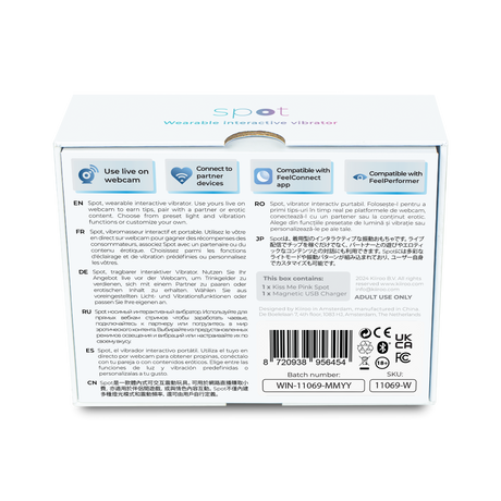 KIIROO- Spot - Draagbare Interactieve Ei-vibrator - Kiss Me Pink