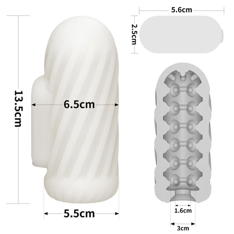 LoveToy - Knights Ring - Vibrerende Dual Purpose Sleeve - Spiraal - Wit