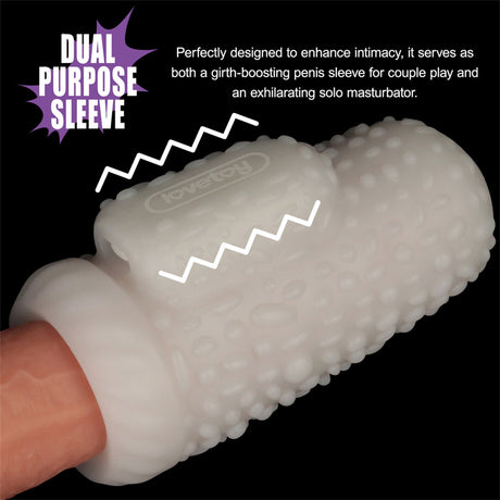 LoveToy - Knights Ring - Vibrerende Dual Purpose Sleeve - Drip - Wit
