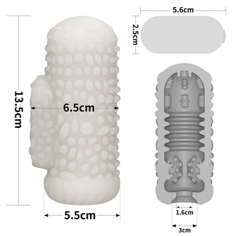 LoveToy - Knights Ring - Vibrerende Dual Purpose Sleeve - Drip - Wit