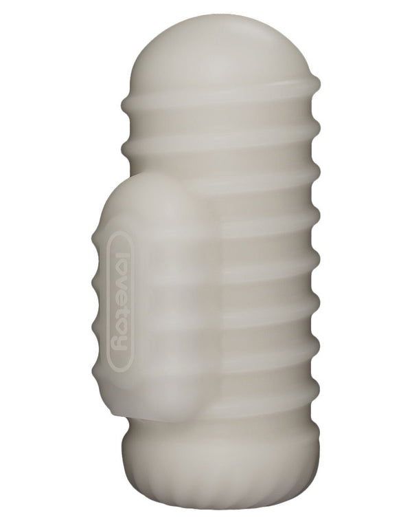 LoveToy - Knights Ring - Vibrerende Dual Purpose Sleeve - Golvend - Wit