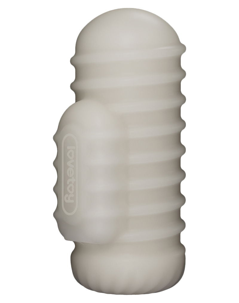 LoveToy - Knights Ring - Vibrerende Dual Purpose Sleeve - Golvend - Wit