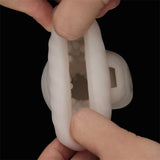 LoveToy - Knights Ring - Vibrerende Dual Purpose Sleeve - Golvend - Wit