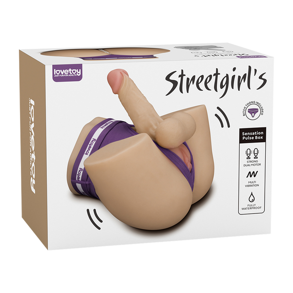 LoveToy - Streetgirl's Dual Motor Sensation Pulse met Dildo - Nude