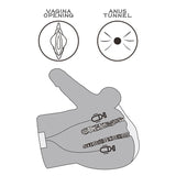 LoveToy - Streetgirl's Dual Motor Sensation Pulse met Dildo - Nude