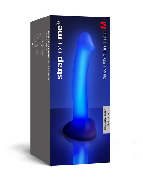 Strap-On-Me - Glow LED Dildo - Maat M - Paars